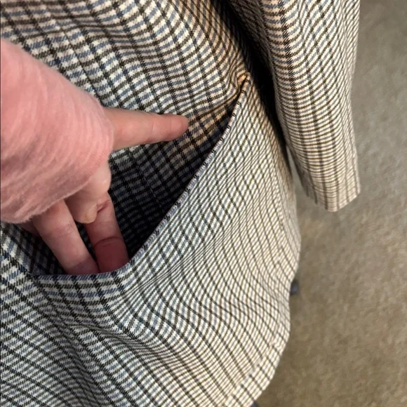 A New Day Blue & Charcoal Plaid Single Breast Blazer - Picture 5 of 13